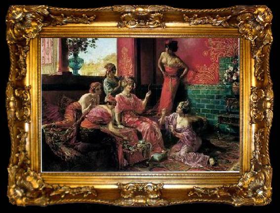 framed  unknow artist Arab or Arabic people and life. Orientalism oil paintings  226, ta009-2
